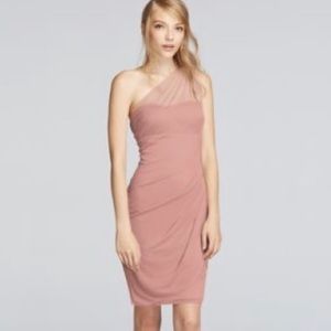 Ballet Dust Pink One Shoulder Dress Sz 16